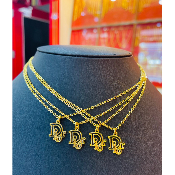 Ensemble collier et pendentif en or 14 carats véritable - Kmdgold