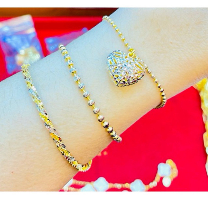 Genuine White Gold 2-Salung Bracelet | KMDGold