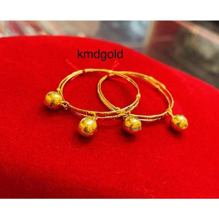 真金儿童脚链 | KMDGold | 2条