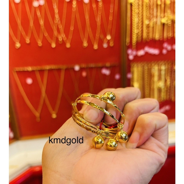 真金儿童脚链 | KMDGold | 2条