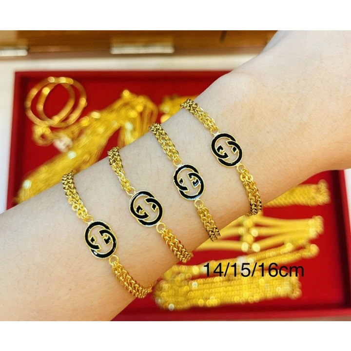Genuine Gold Enamel Fashion Bracelet by KMDGold