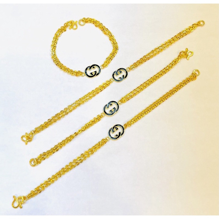 Genuine Gold Enamel Fashion Bracelet by KMDGold