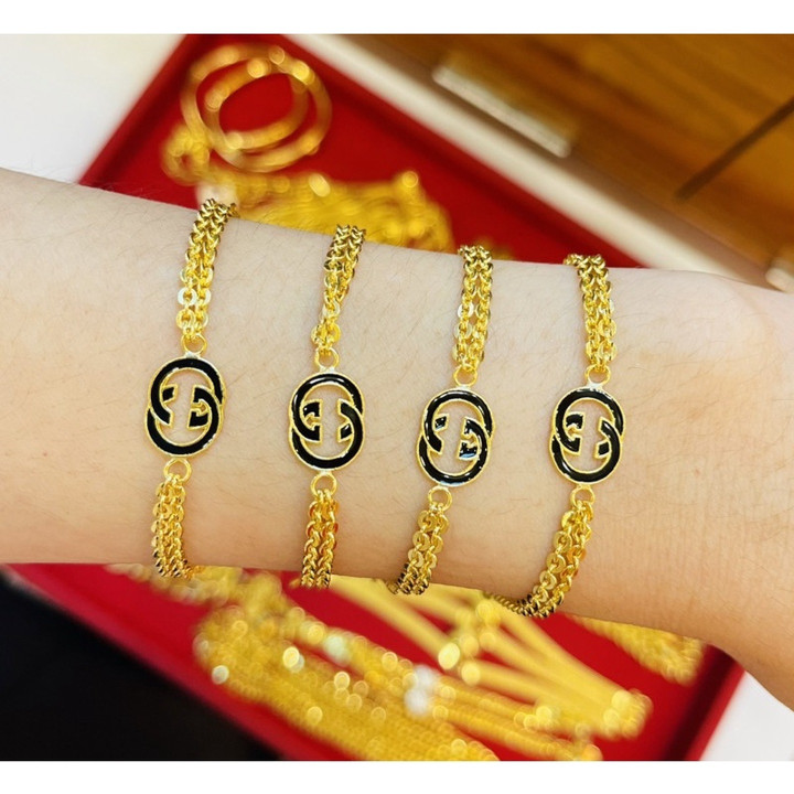 Genuine Gold Enamel Fashion Bracelet by KMDGold