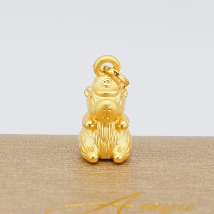 Gold Capybara Pendant | 99.9% Pure & Exquisite