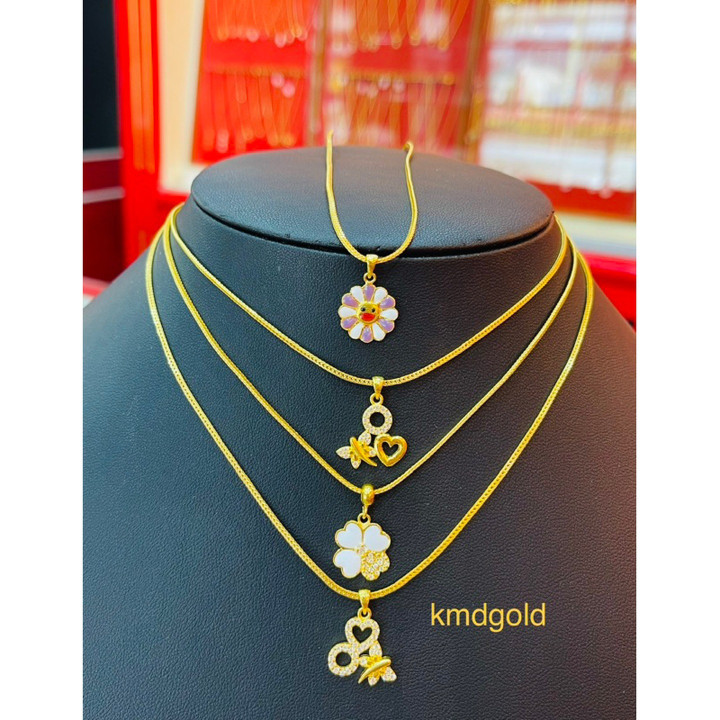 KMDGOLD 出品的正品 14k 金双排扣项链