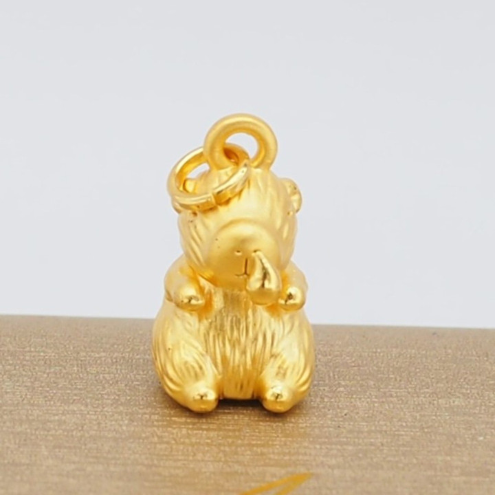 Gold Capybara Pendant | 99.9% Pure & Exquisite