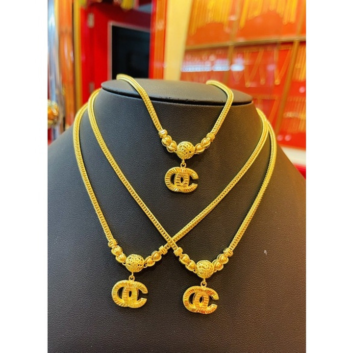 قلادة ياوورات أصلية من الذهب الخالص عيار 1 باهت