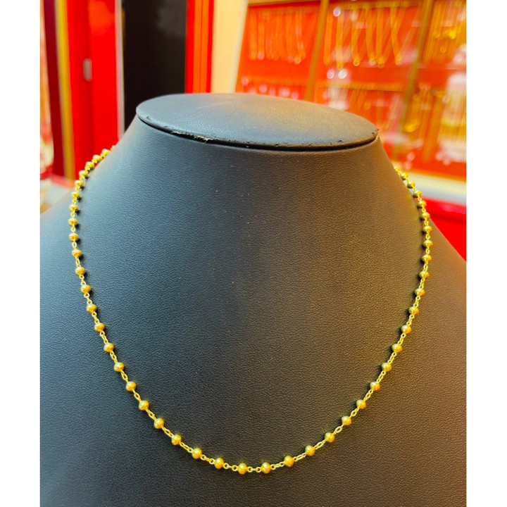 22k Gold Bead Necklace | KMDGold | 22cm Length