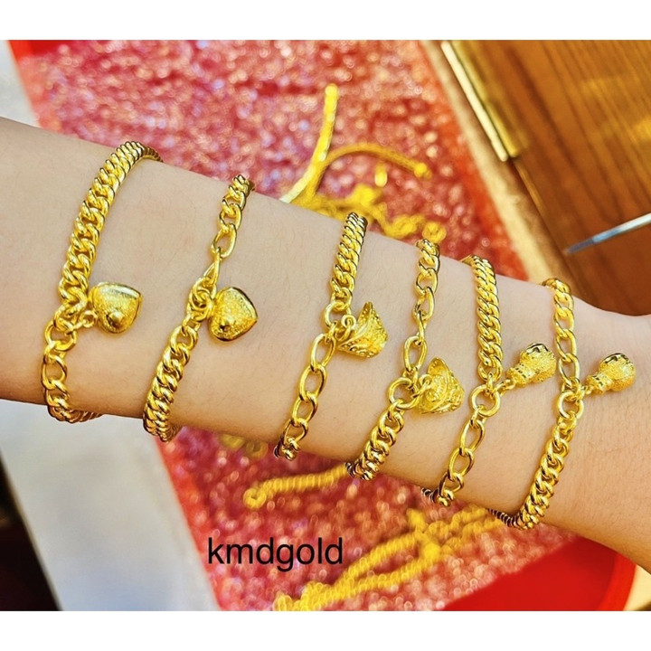95.5% Pure Gold Bracelet | Fashion Pendant Design