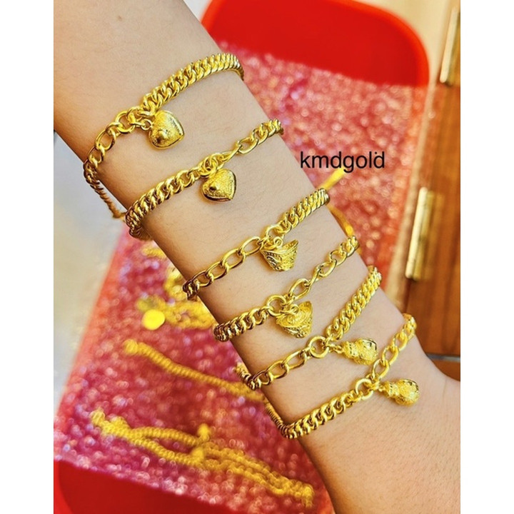 95.5% Pure Gold Bracelet | Fashion Pendant Design