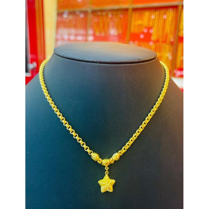 96.5% Pure Gold Necklace - KMDGold Pendant Design