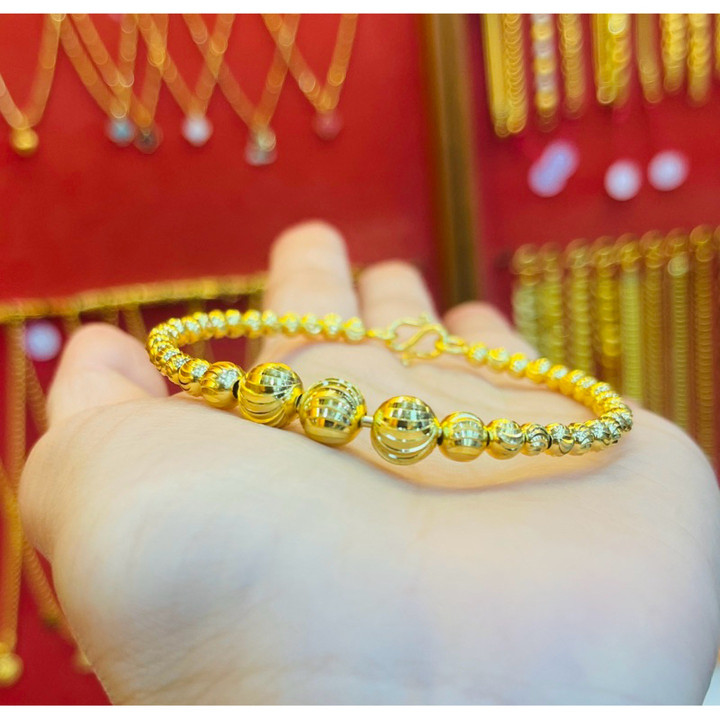 96.5% Pure Gold Bead Bracelet - KMDGold Yaowarat Standard