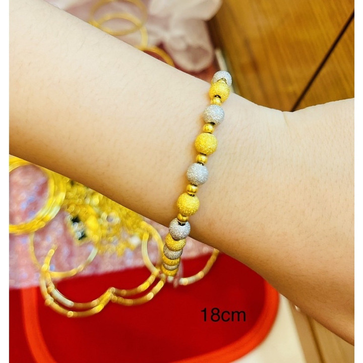 96.5% Pure Gold Bead Bracelet - KMDGold Yaowarat Standard